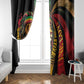 Black Jamaican Window Curtain Rastafarian Lion One Love
