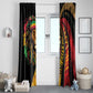 Black Jamaican Window Curtain Rastafarian Lion One Love