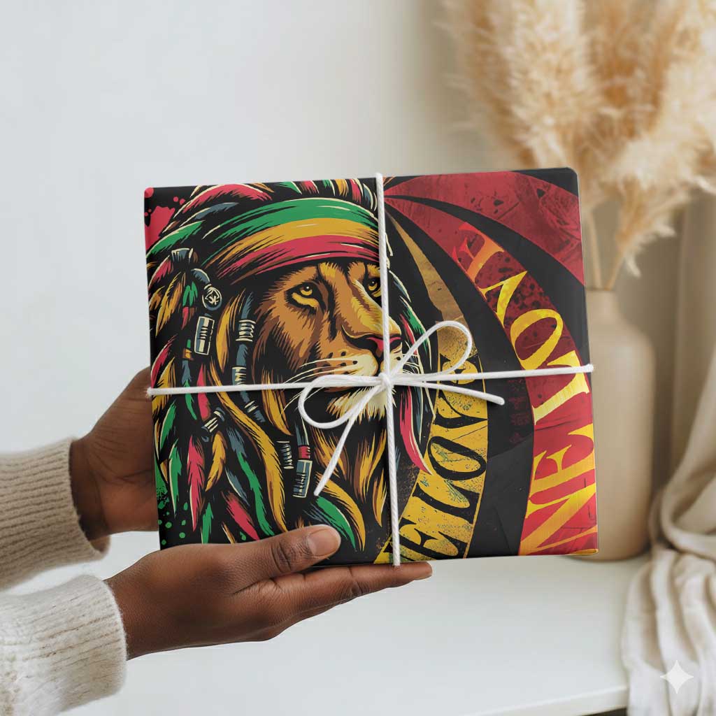 Jamaica Rastafarian Lion One Love Wrapping Paper Rastafarian Lion One Love - African Pride