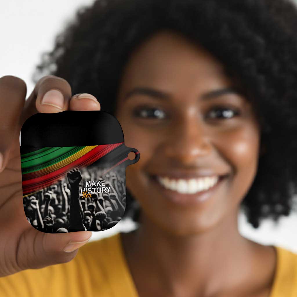 African-American History Month AirPods Case Black Power Hand Make His-Herstories