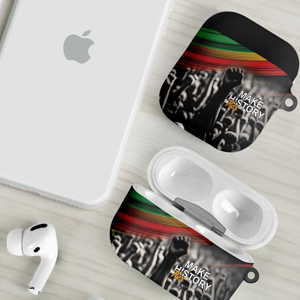 African-American History Month AirPods Case Black Power Hand Make His-Herstories
