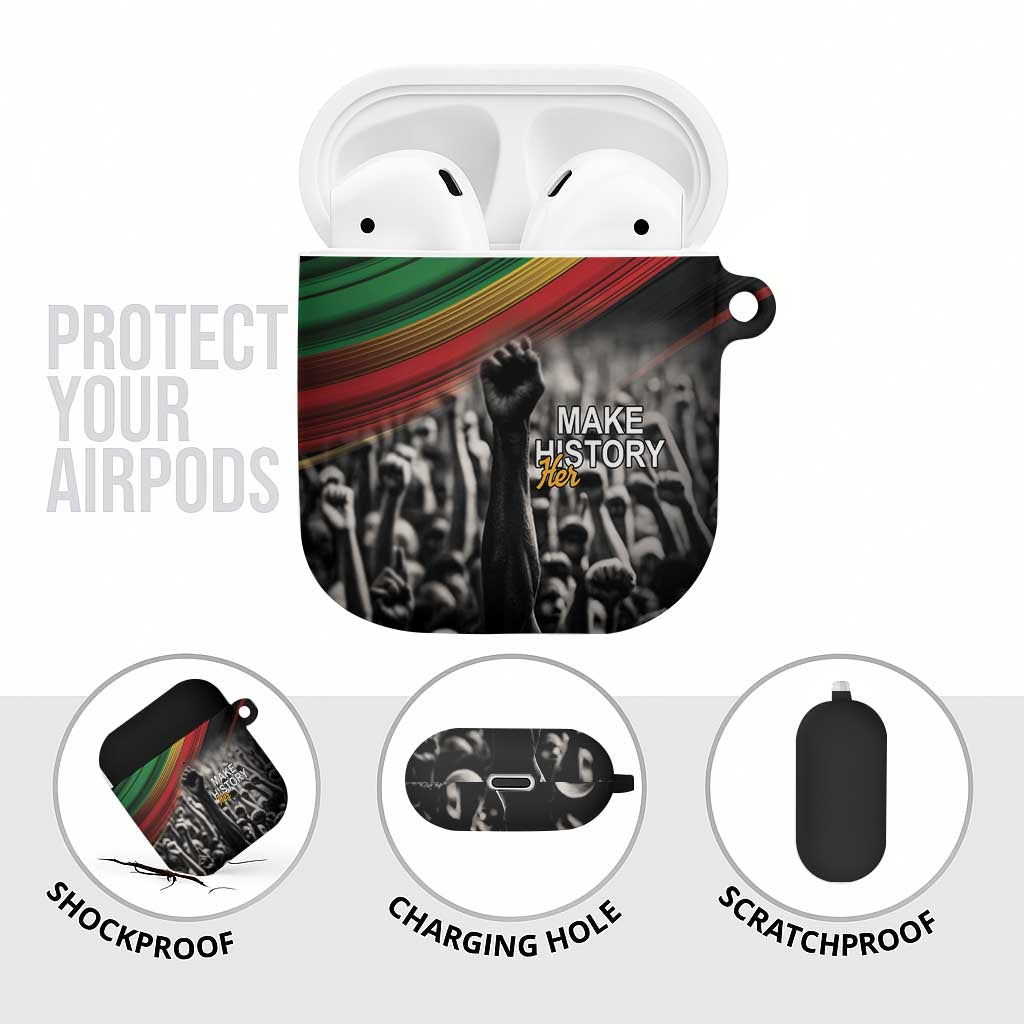 African-American History Month AirPods Case Black Power Hand Make His-Herstories