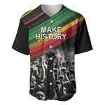 African-American History Month Baseball Jersey Black Power Hand Make His-Herstories