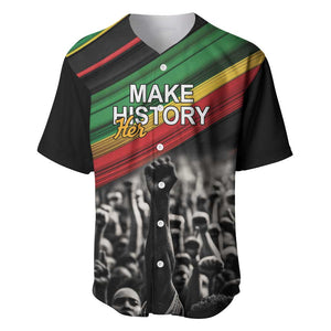 African-American History Month Baseball Jersey Black Power Hand Make His-Herstories