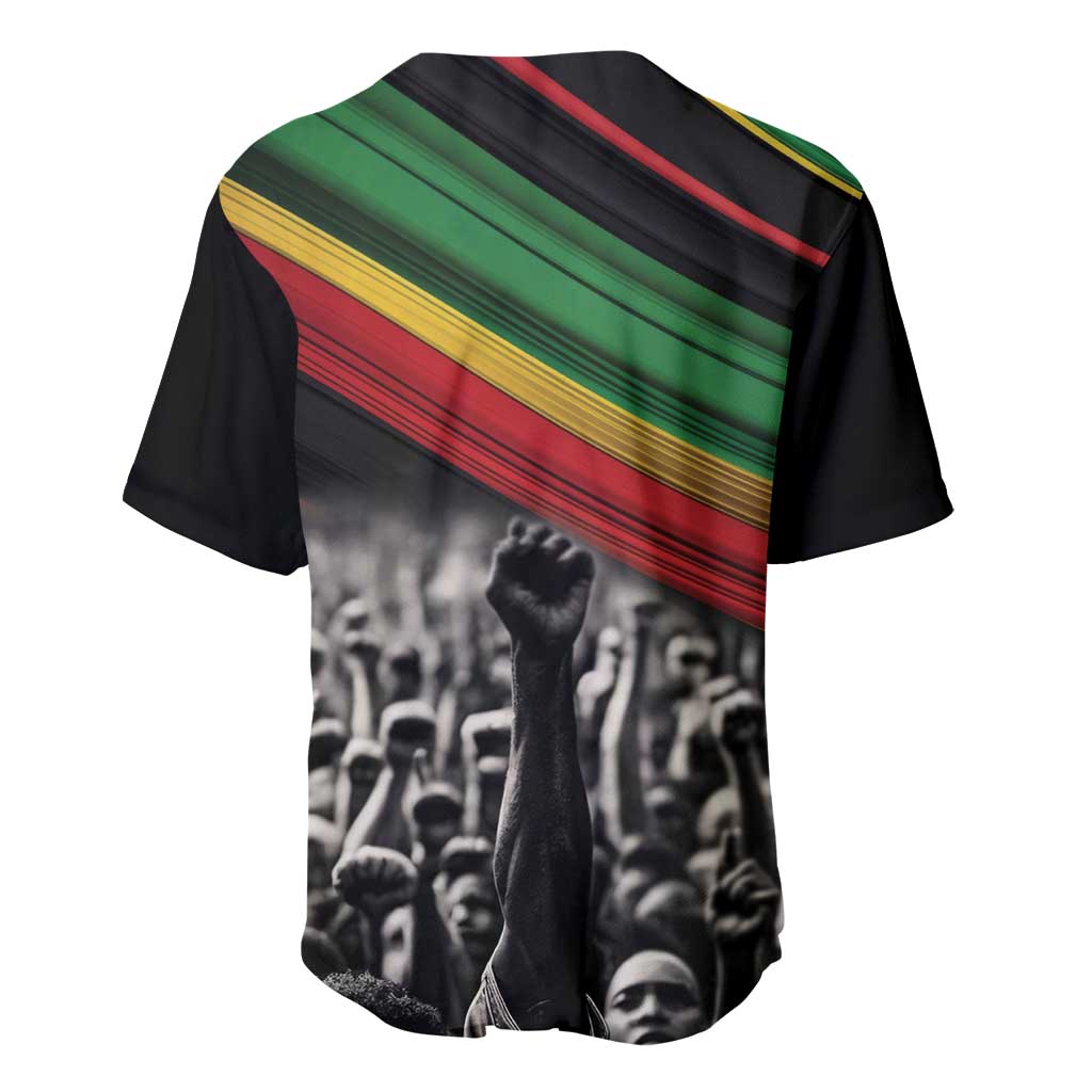 African-American History Month Baseball Jersey Black Power Hand Make His-Herstories