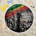 African-American History Month Beach Blanket Black Power Hand Make His-Herstories