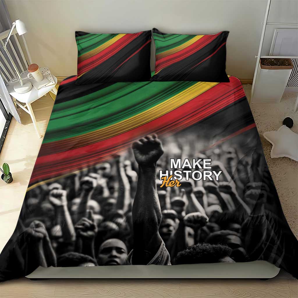 African-American History Month Bedding Set Black Power Hand Make His-Herstories