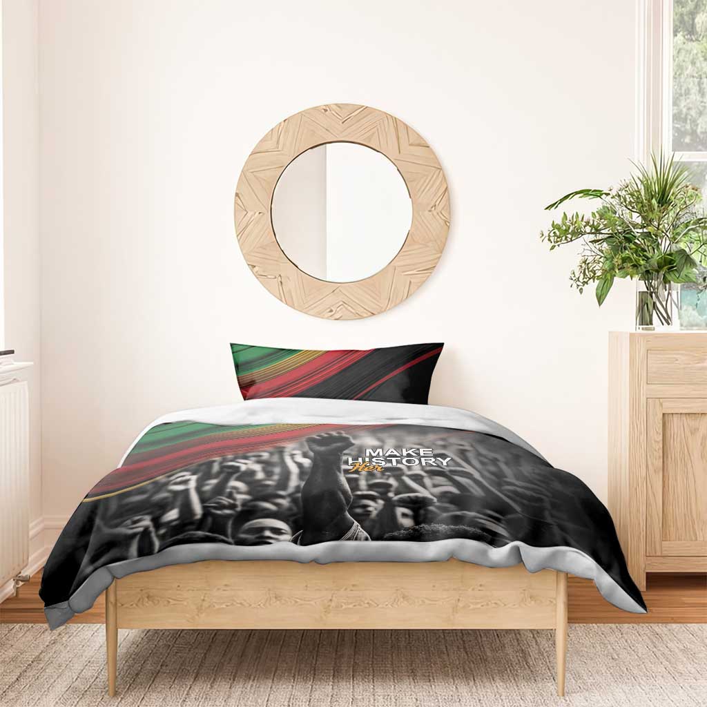 African-American History Month Bedding Set Black Power Hand Make His-Herstories