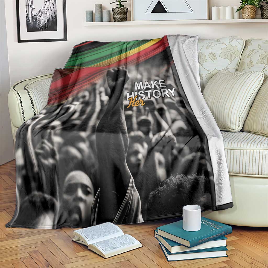 African-American History Month Blanket Black Power Hand Make His-Herstories