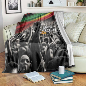 African-American History Month Blanket Black Power Hand Make His-Herstories