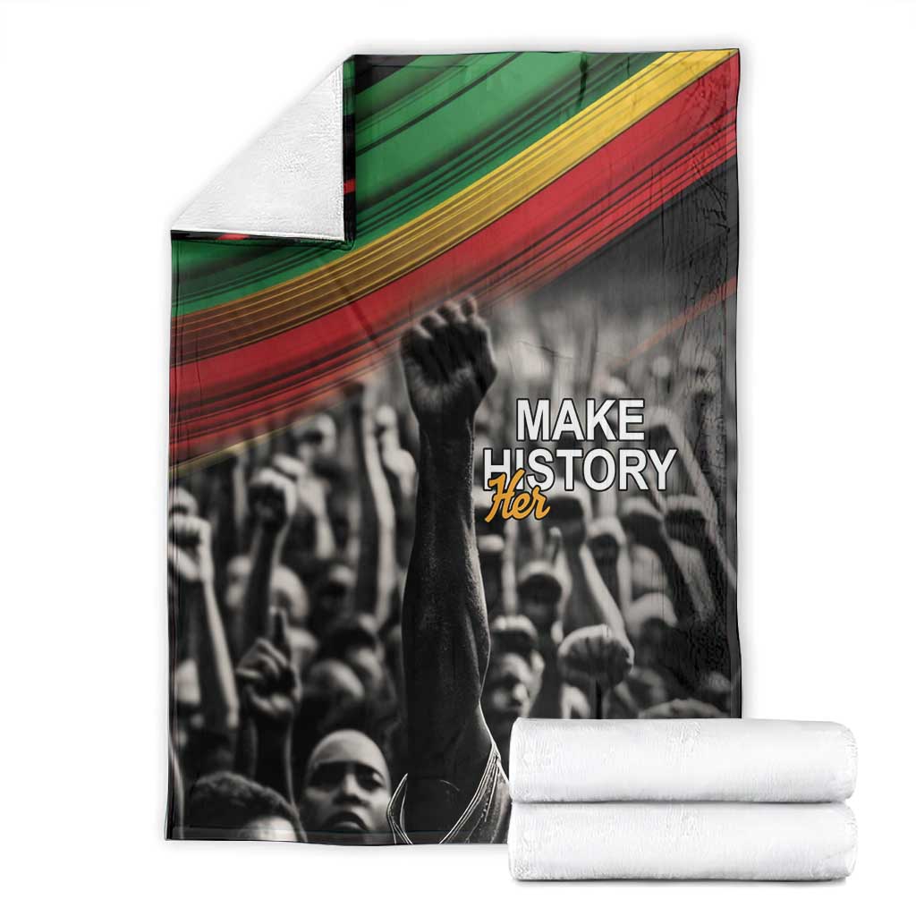 African-American History Month Blanket Black Power Hand Make His-Herstories