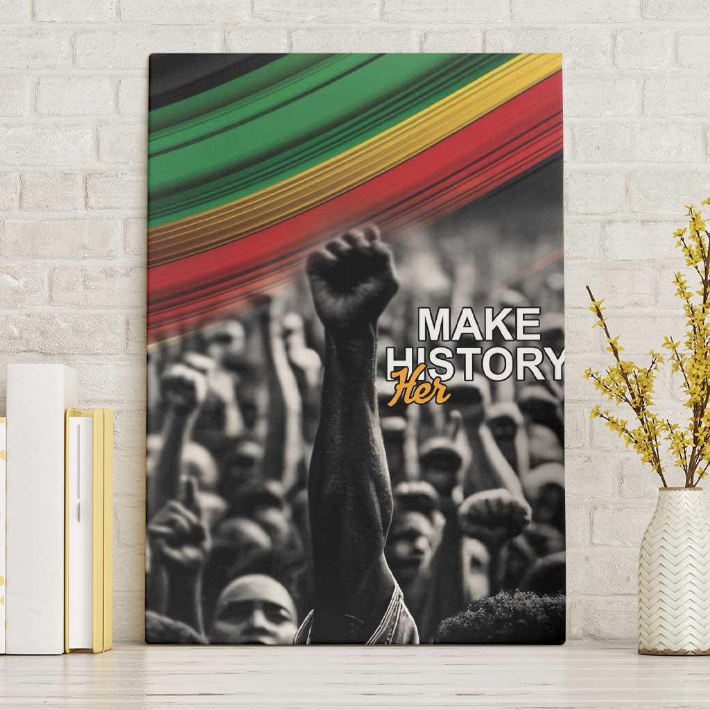 African-American History Month Canvas Wall Art Black Power Hand Make His-Herstories