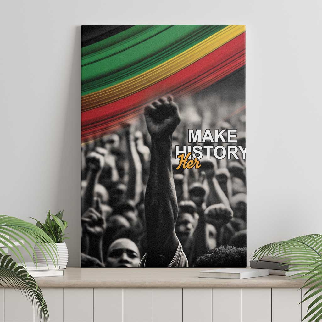 African-American History Month Canvas Wall Art Black Power Hand Make His-Herstories