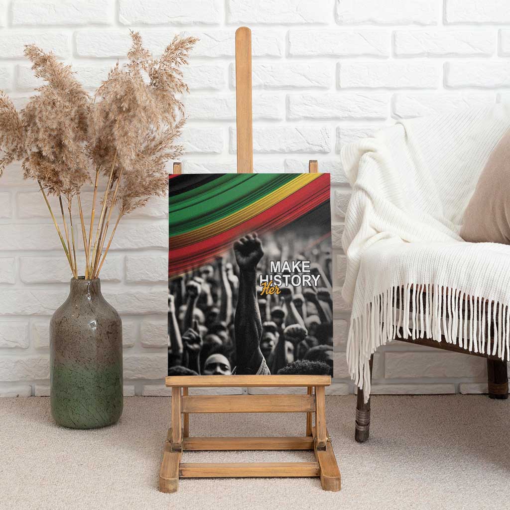 African-American History Month Canvas Wall Art Black Power Hand Make His-Herstories