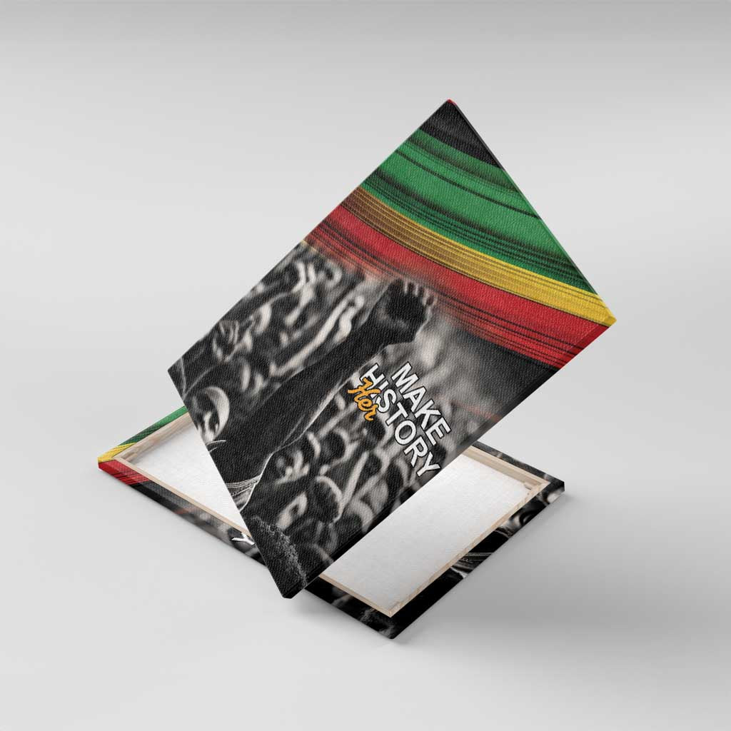 African-American History Month Canvas Wall Art Black Power Hand Make His-Herstories