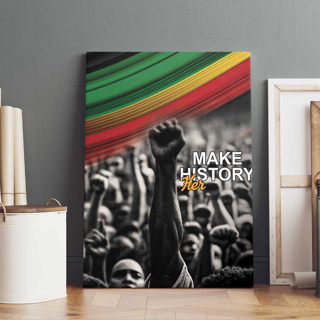 African-American History Month Canvas Wall Art Black Power Hand Make His-Herstories