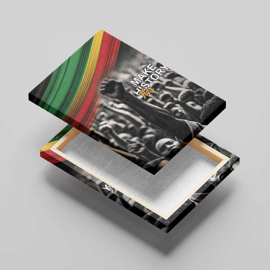 African-American History Month Canvas Wall Art Black Power Hand Make His-Herstories