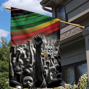 African-American History Month Garden Flag Black Power Hand Make His-Herstories