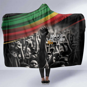 African-American History Month Hooded Blanket Black Power Hand Make His-Herstories