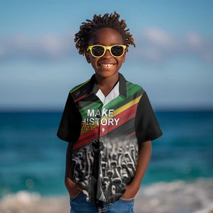 African-American History Month Kid Hawaiian Shirt Black Power Hand Make His-Herstories