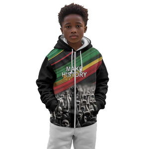 African-American History Month Kid Hoodie Black Power Hand Make His-Herstories
