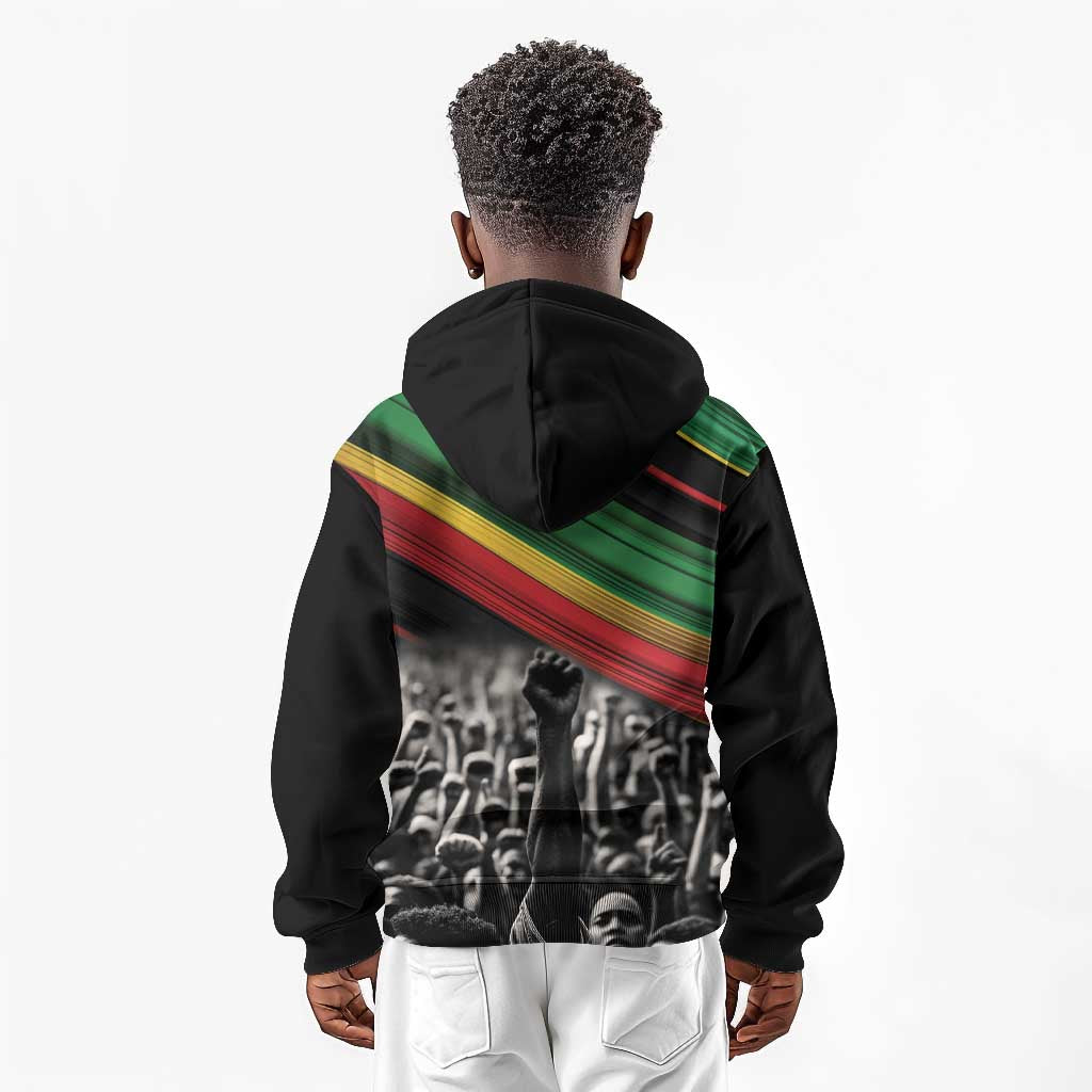 African-American History Month Kid Hoodie Black Power Hand Make His-Herstories