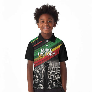 African-American History Month Kid Polo Shirt Black Power Hand Make His-Herstories