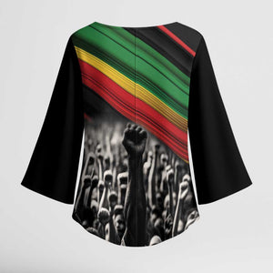 African-American History Month Kimono Sleeve Blouse Black Power Hand Make His-Herstories