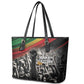 African-American History Month Leather Tote Bag Black Power Hand Make His-Herstories