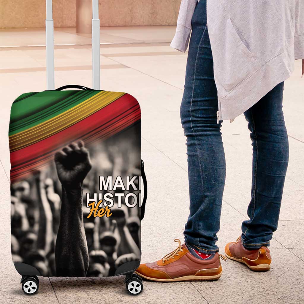 African-American History Month Luggage Cover Black Power Hand Make His-Herstories