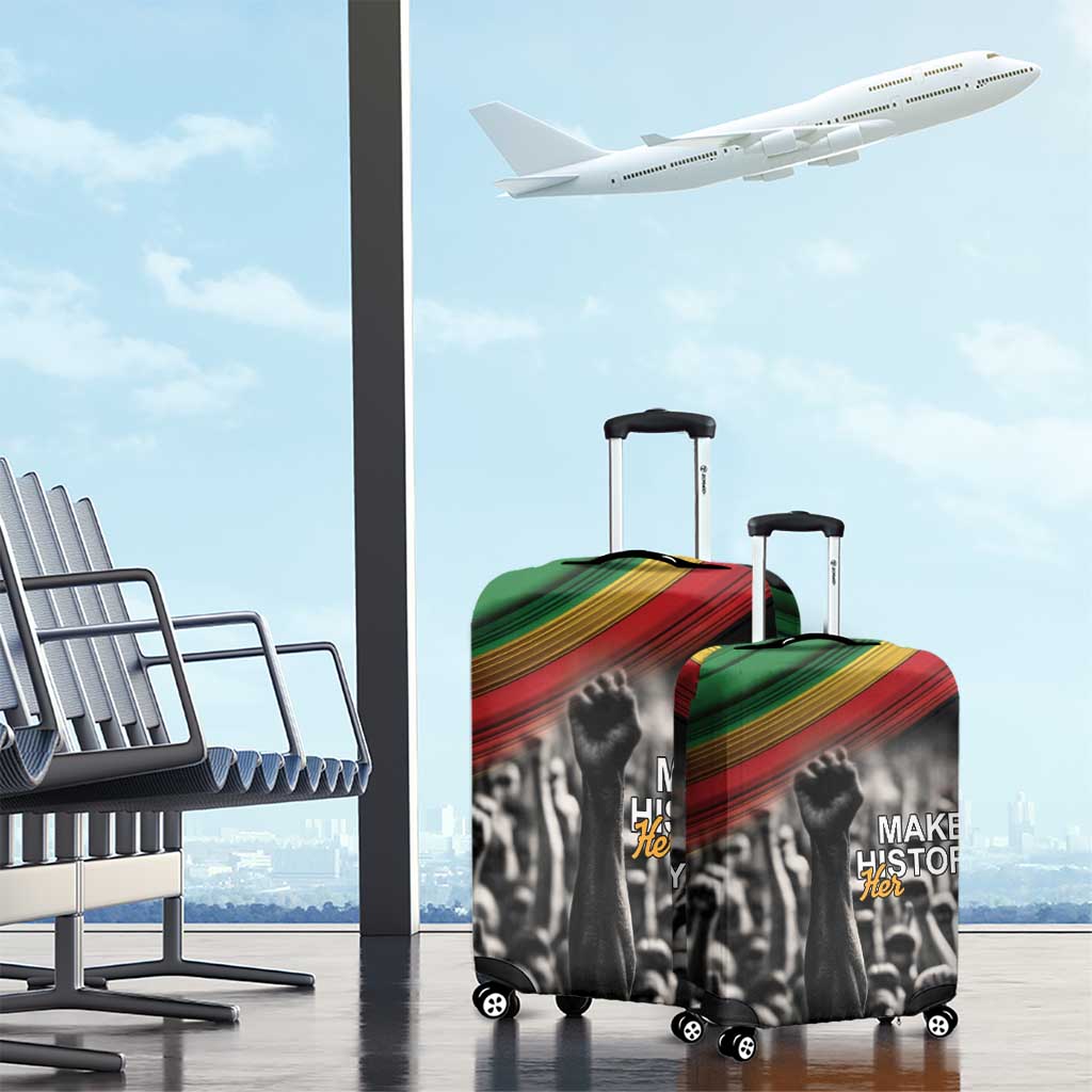 African-American History Month Luggage Cover Black Power Hand Make His-Herstories