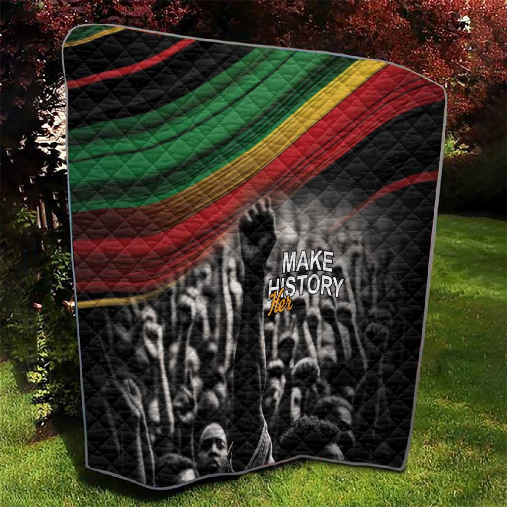 African-American History Month Quilt Black Power Hand Make His-Herstories