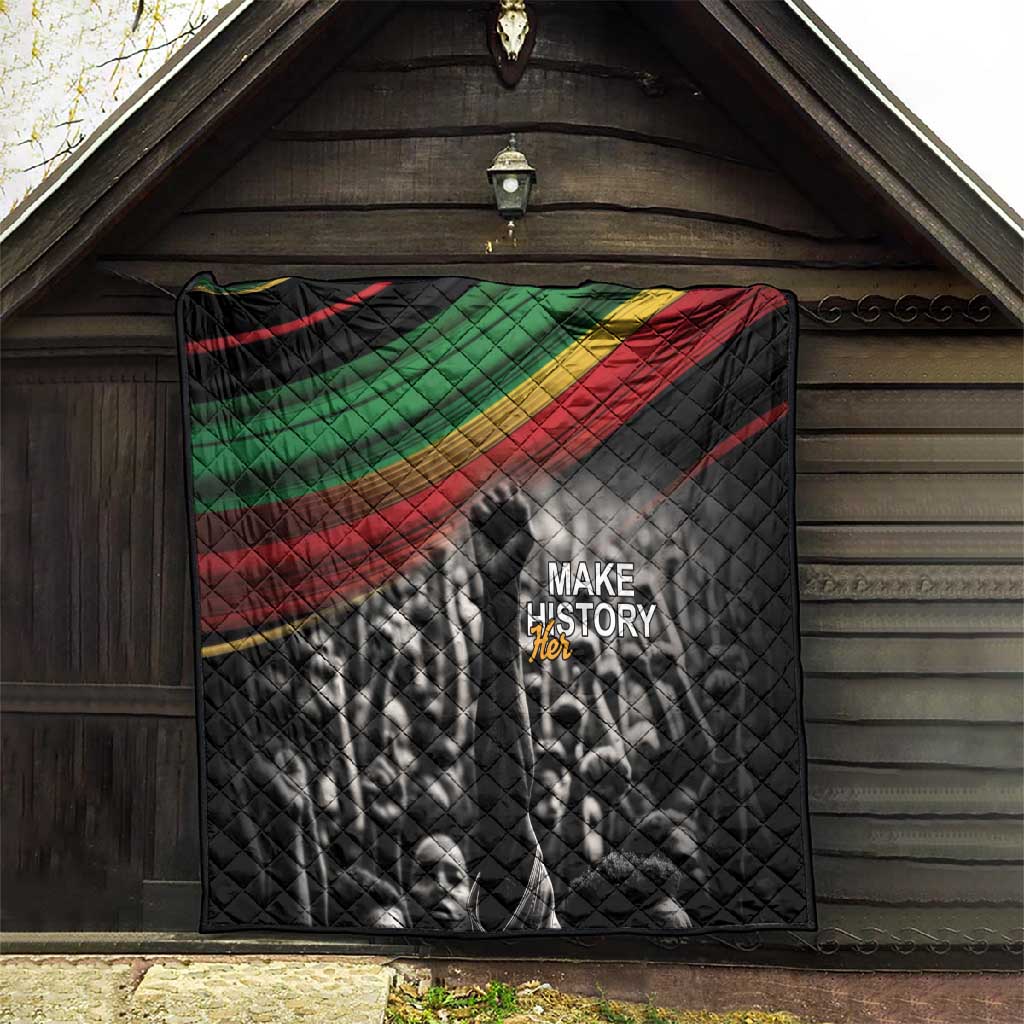 African-American History Month Quilt Black Power Hand Make His-Herstories