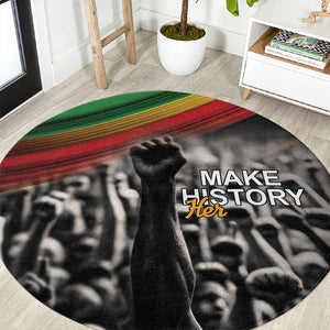 African-American History Month Round Carpet Black Power Hand Make His-Herstories