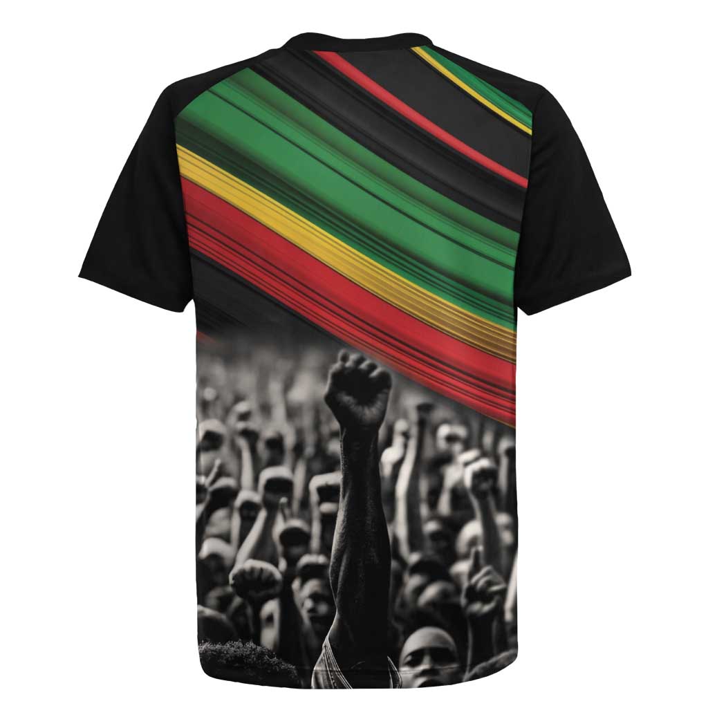 African-American History Month Rugby Jersey Black Power Hand Make His-Herstories