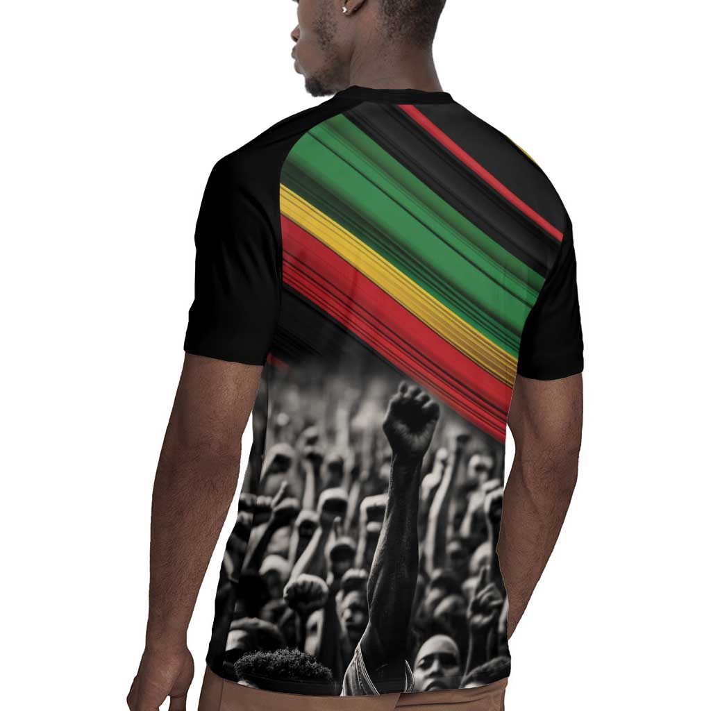 African-American History Month Rugby Jersey Black Power Hand Make His-Herstories