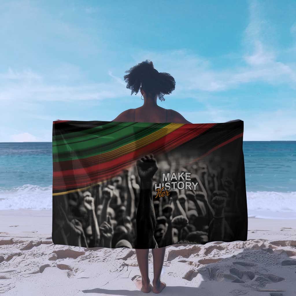 African-American History Month Sarong Black Power Hand Make His-Herstories