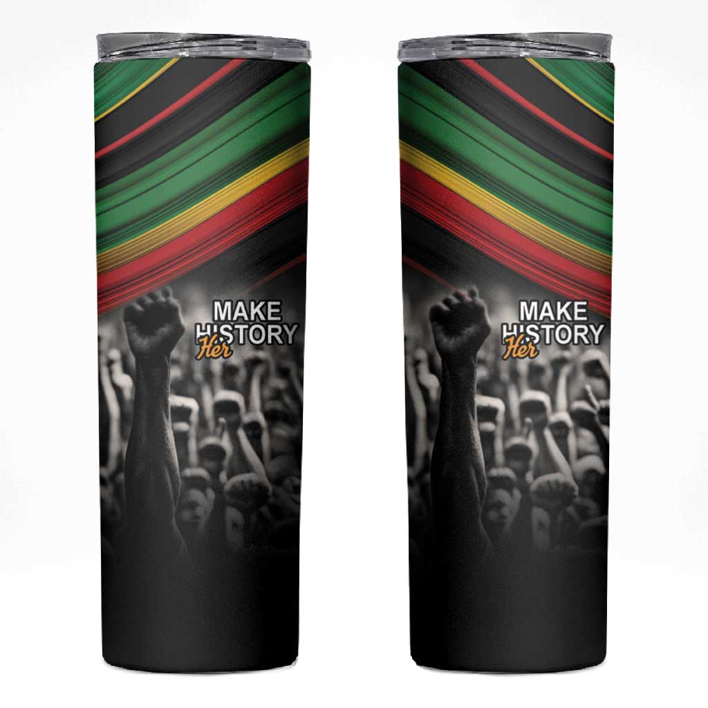 African-American History Month Skinny Tumbler Black Power Hand Make His-Herstories