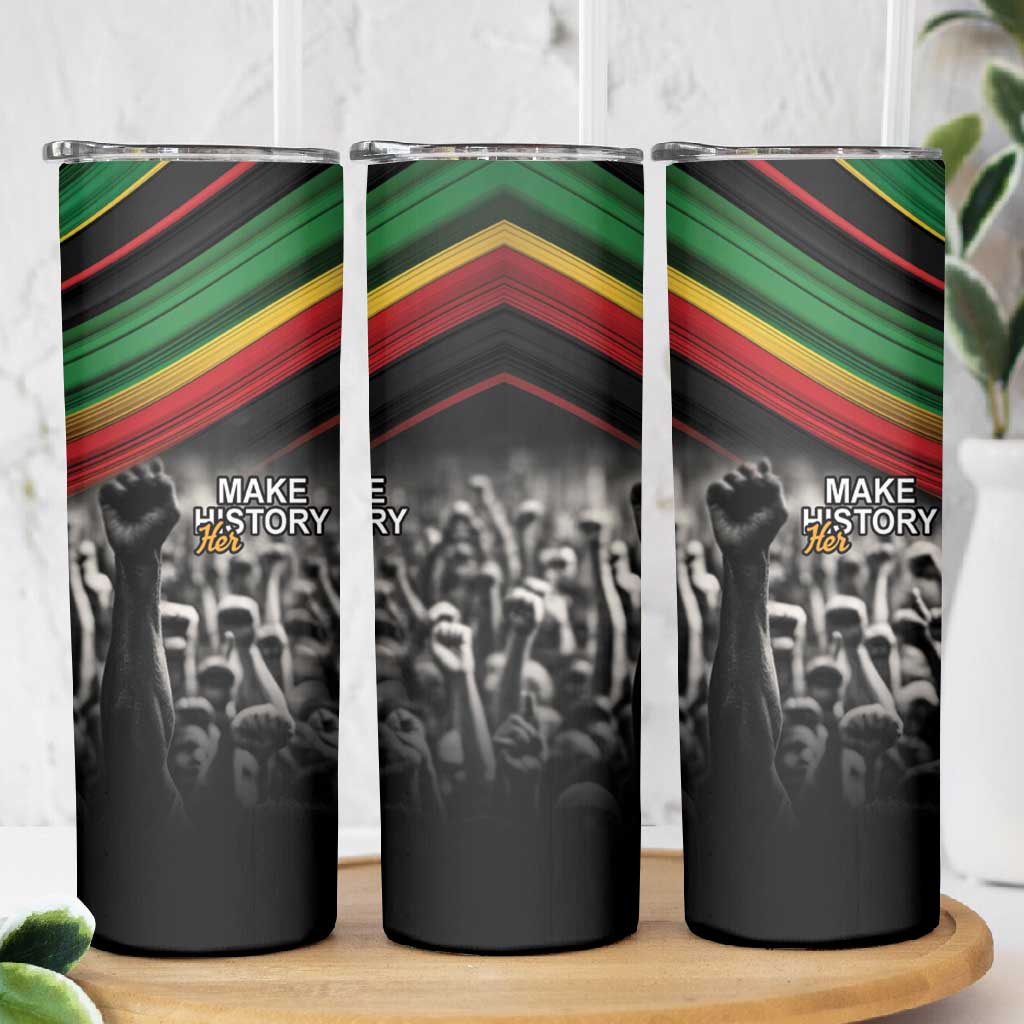 African-American History Month Skinny Tumbler Black Power Hand Make His-Herstories