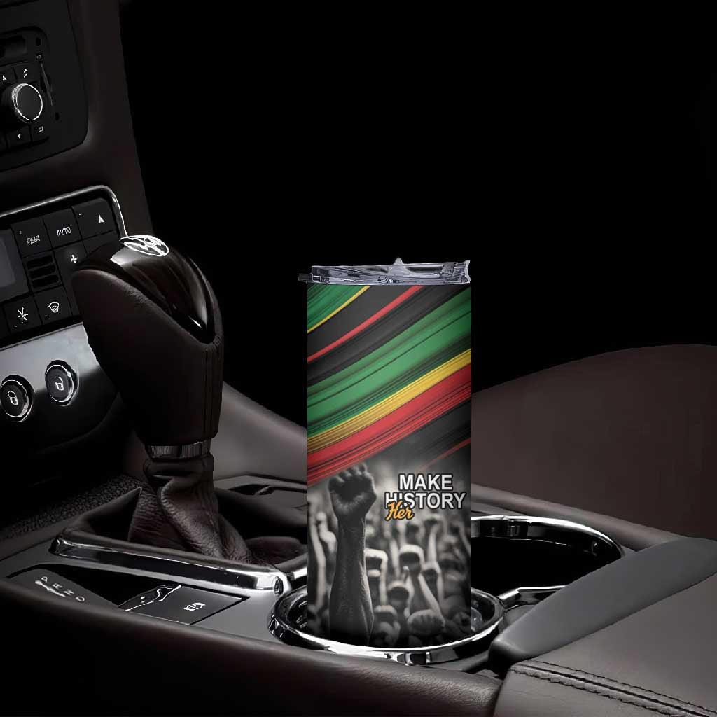 African-American History Month Skinny Tumbler Black Power Hand Make His-Herstories
