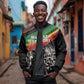 African-American History Month Sleeve Zip Bomber Jacket Black Power Hand Make His-Herstories
