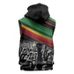 African-American History Month Sleeveless Zip Hoodie Black Power Hand Make His-Herstories - African Pride
