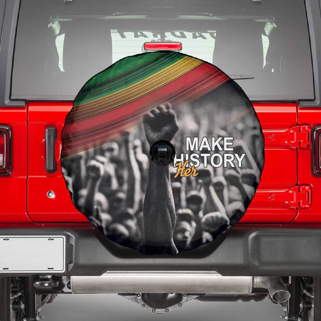 African-American History Month Spare Tire Cover Black Power Hand Make His-Herstories