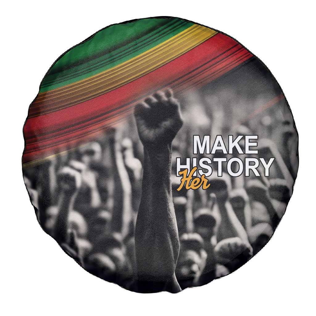 African-American History Month Spare Tire Cover Black Power Hand Make His-Herstories