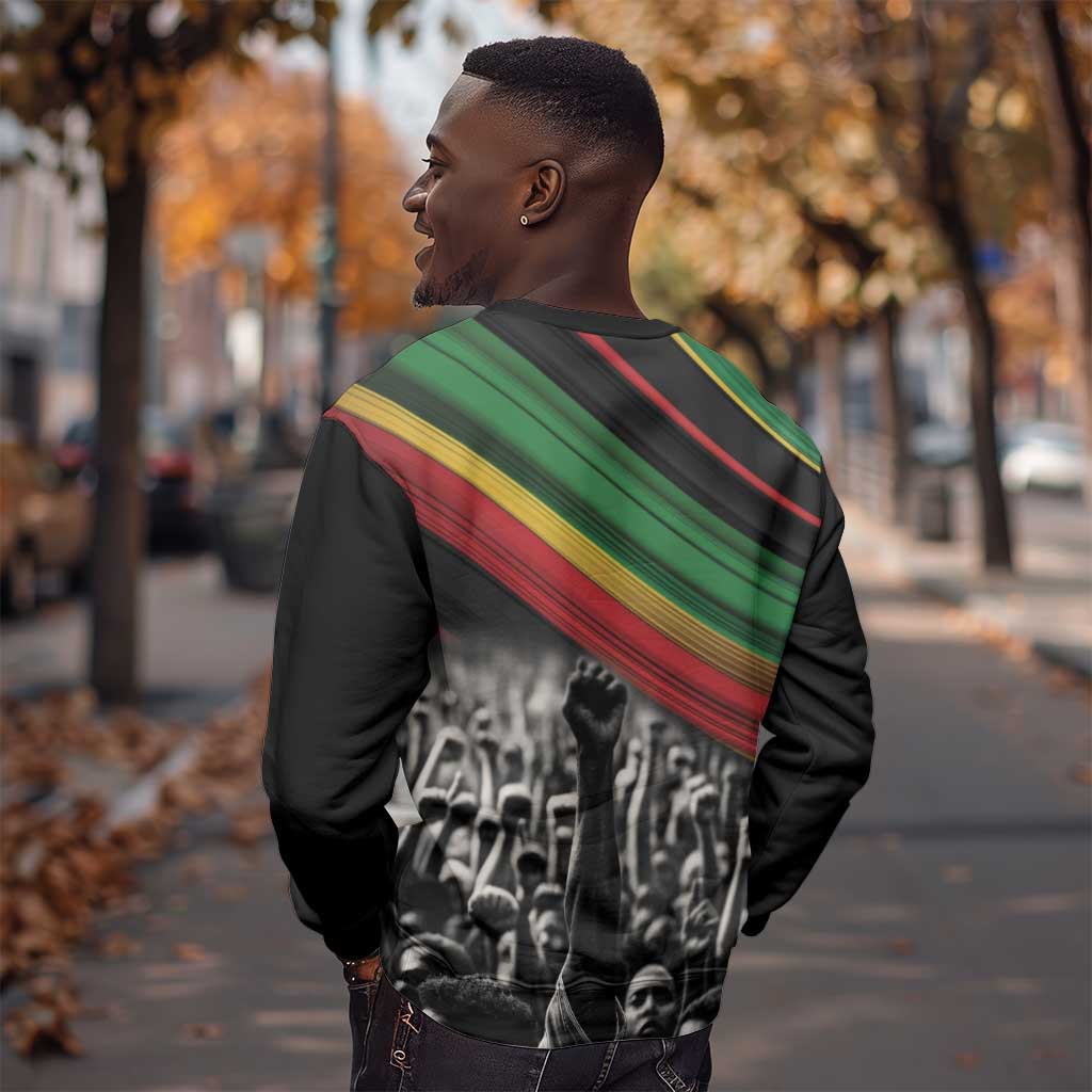 African-American History Month Sweatshirt Black Power Hand Make His-Herstories