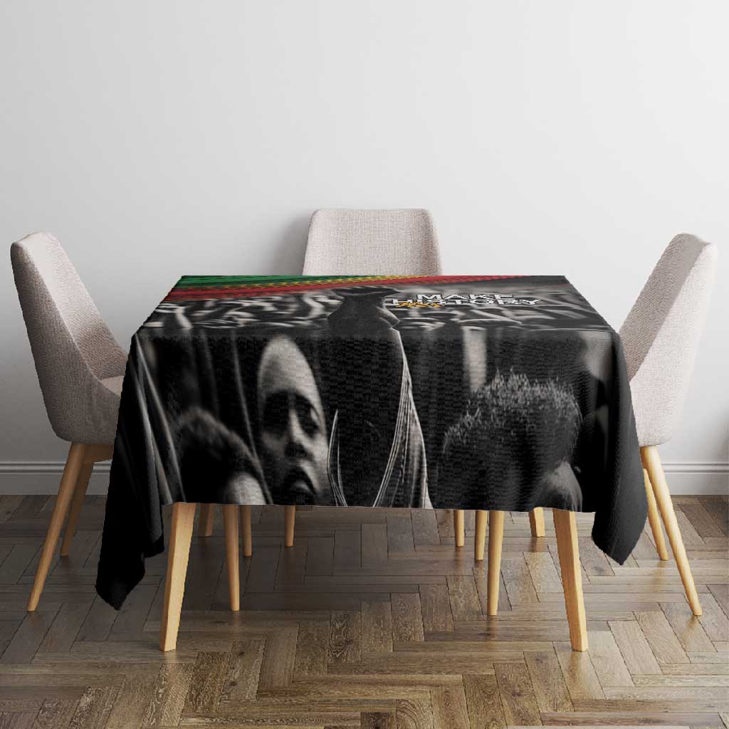 African-American History Month Tablecloth Black Power Hand Make His-Herstories