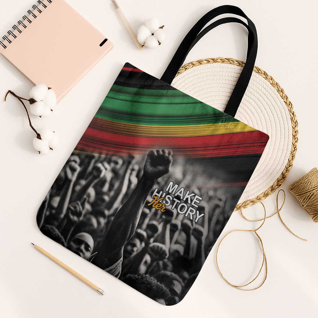 African-American History Month Tote Bag Black Power Hand Make His-Herstories