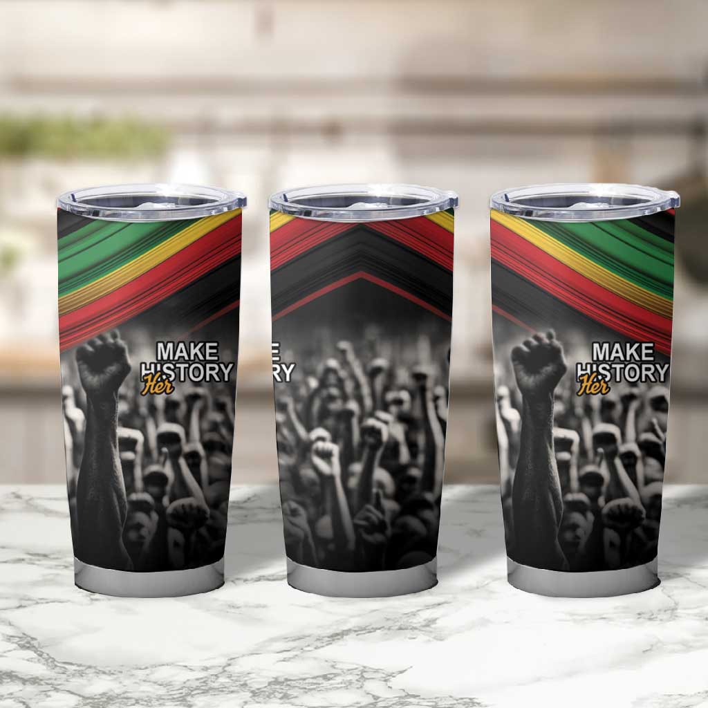 African-American History Month Tumbler Cup Black Power Hand Make His-Herstories