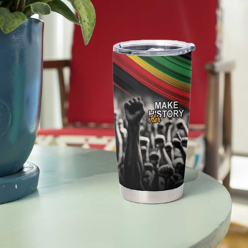 African-American History Month Tumbler Cup Black Power Hand Make His-Herstories