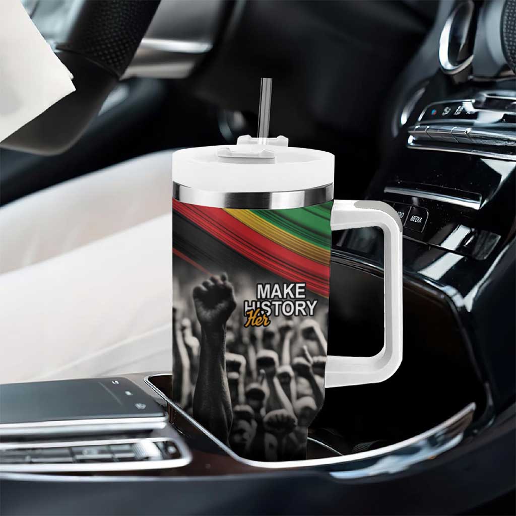 African-American History Month Tumbler With Handle Black Power Hand Make His-Herstories